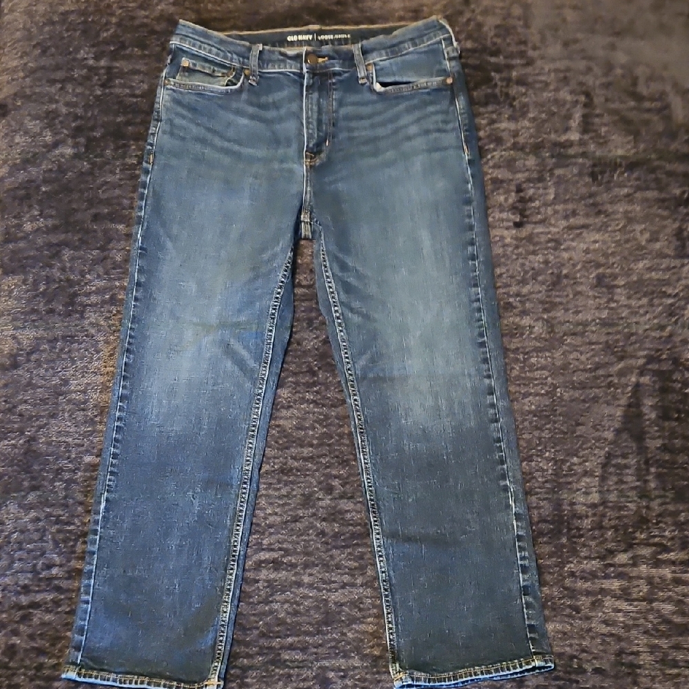 Men's Old Navy Loose Fit Dark-Medium Wash Denim Jeans Size 34x30